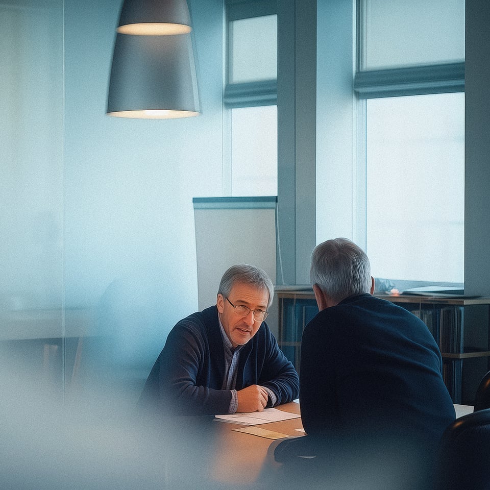 People having a consultation meeting in a business setting.